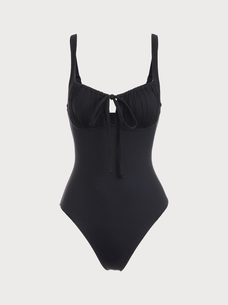 BERLOOK - Sustainable One-Pieces _ Cutout Tie One-Piece Swimsuit