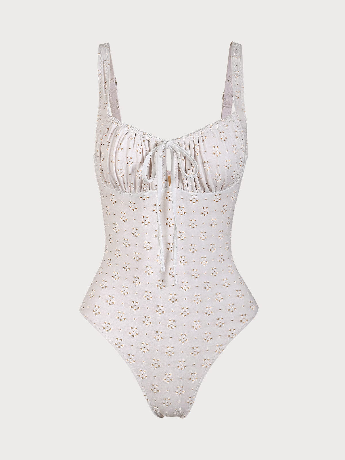 Floral Cutout One-Piece Swimsuit & Reviews - White - Sustainable