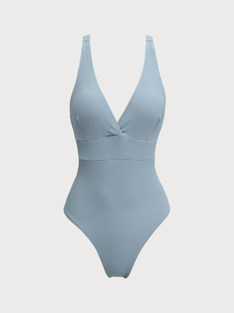 BERLOOK - Sustainable One-Pieces _ V Neck Backless One-Piece Swimsuit