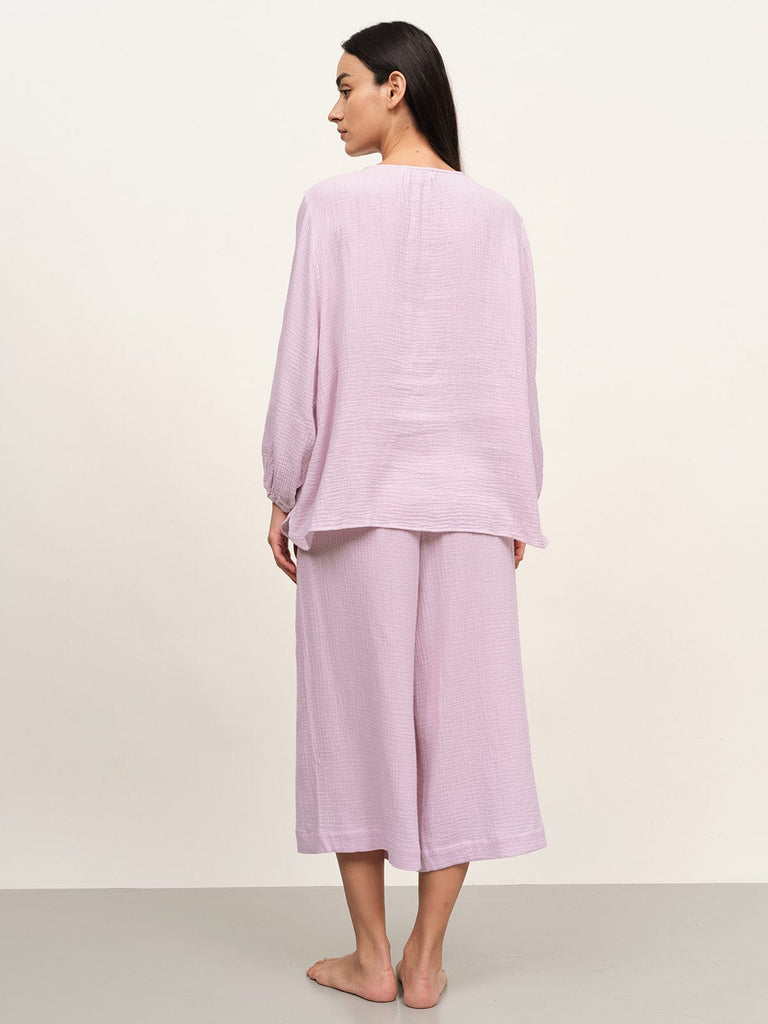 BERLOOK - Sustainable Pajama Bottoms _ Solid Pocket Organic Cotton Straight Pants