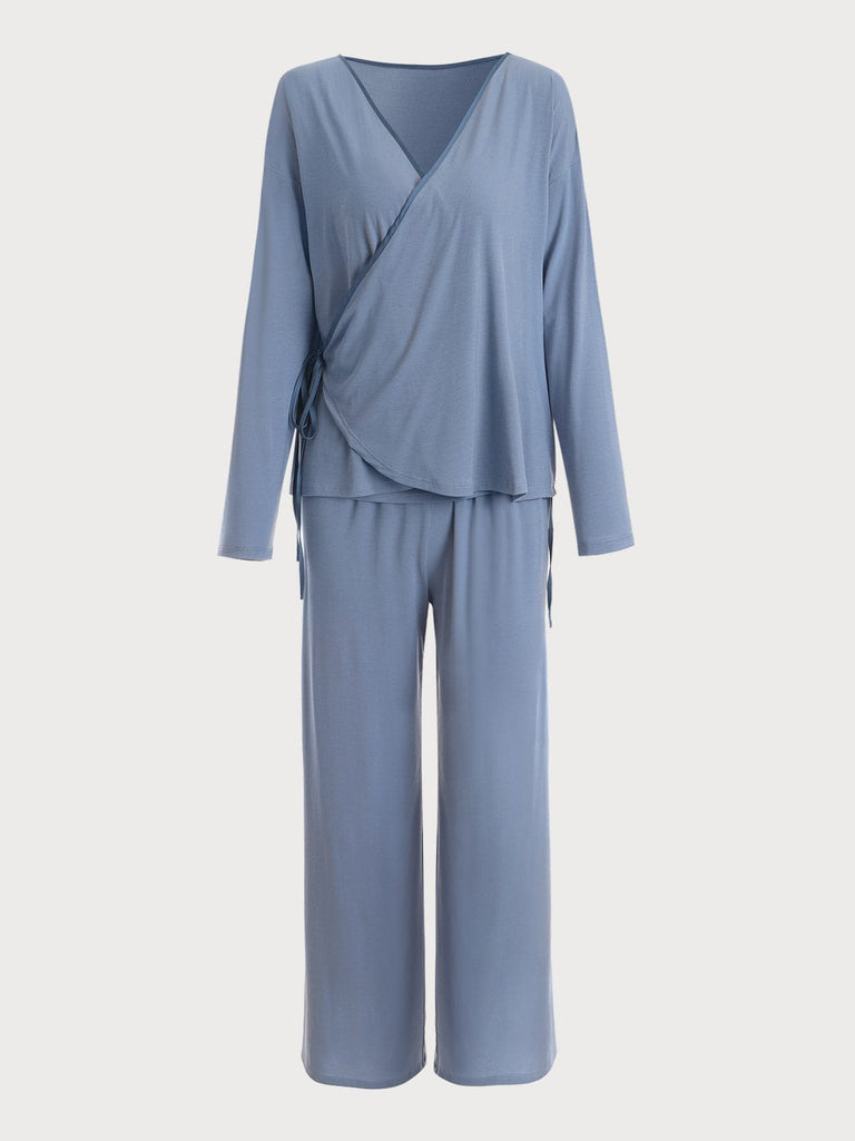 BERLOOK - Sustainable Pajama Sets _ Color Block EcoCosy® Viscose Three-Piece Set