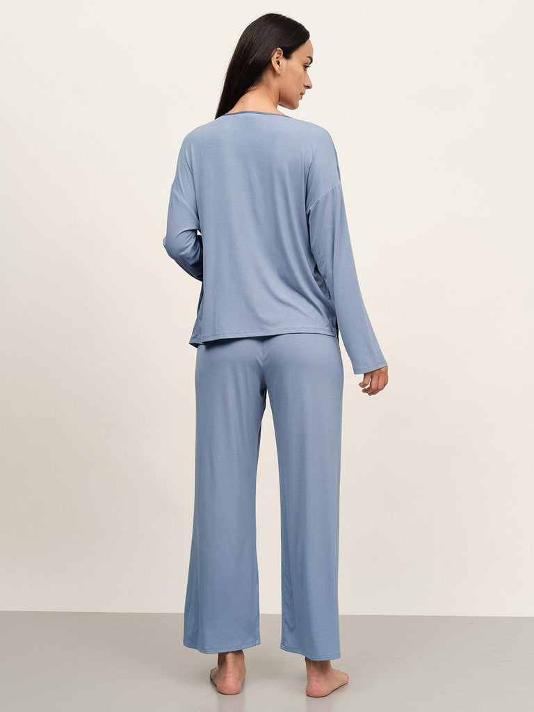 BERLOOK - Sustainable Pajama Sets _ Color Block EcoCosy® Viscose Three-Piece Set