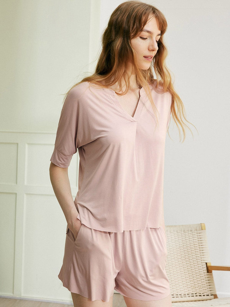 BERLOOK - Sustainable Pajama Sets _ V Neck EcoCosy® Viscose Pajama Sets