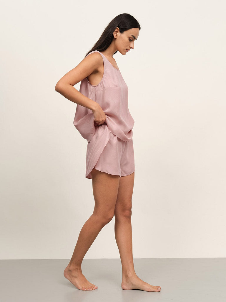 BERLOOK - Sustainable Pajama Tops _ Split Sleeveless Cupro Pajama Top