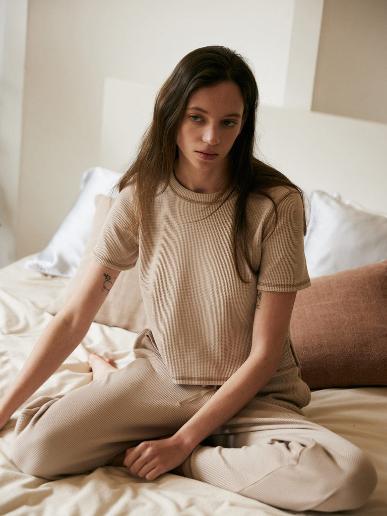 BERLOOK - Sustainable Pants _ Textured Straight Pants