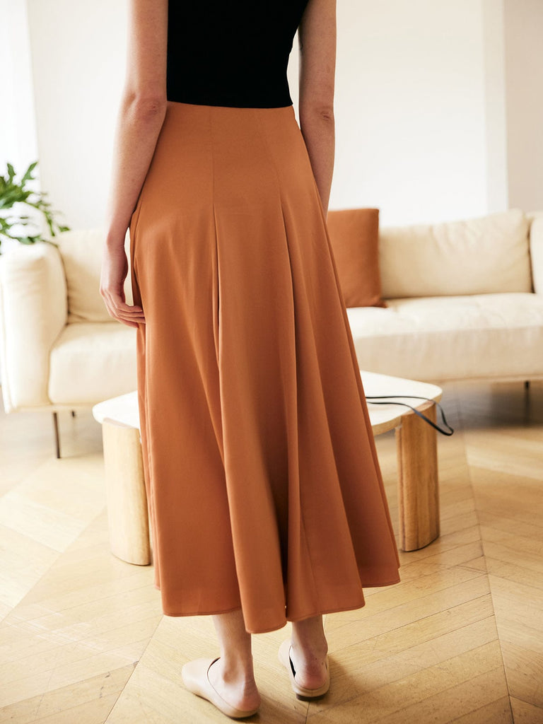 BERLOOK - Sustainable Skirts _ Zip Up Pleated Midi Skirt