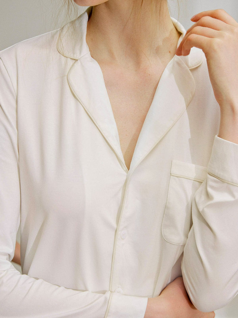 BERLOOK - Sustainable Sleep Dresses _ Pocket Piping Shirt TENCEL™ Modal fibers Sleep Dress