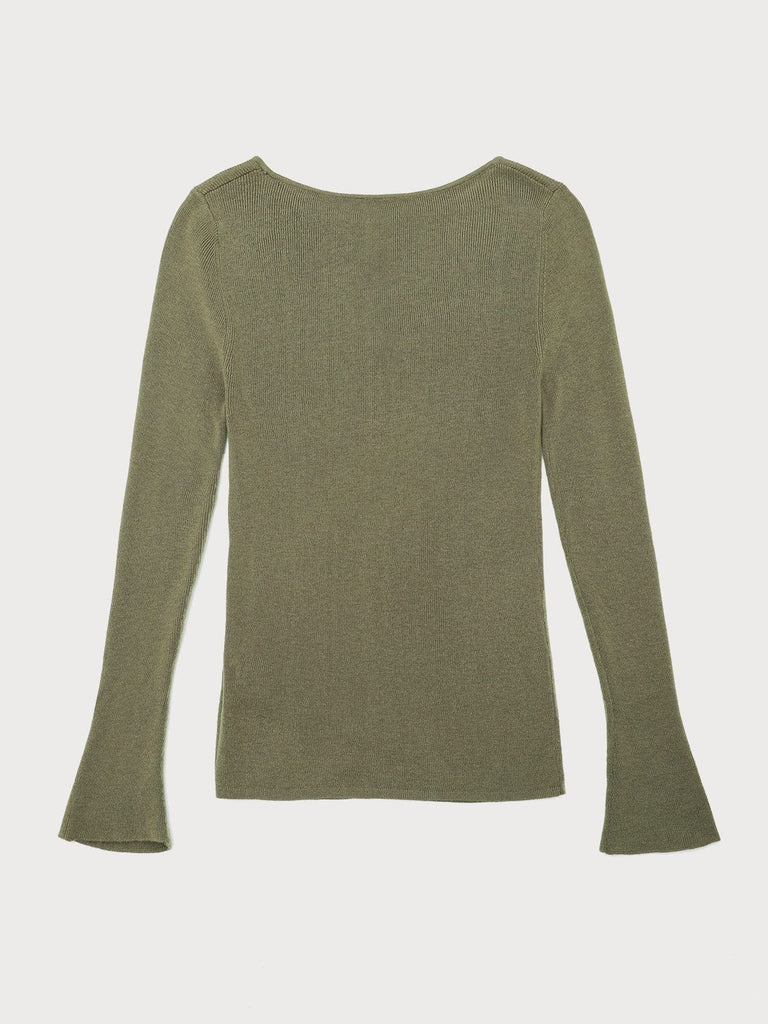 BERLOOK - Sustainable Sweaters & Knits _ Flare Sleeve Knit Top