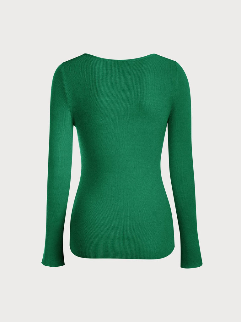 BERLOOK - Sustainable Sweaters & Knits _ Flare Sleeve Knit Top