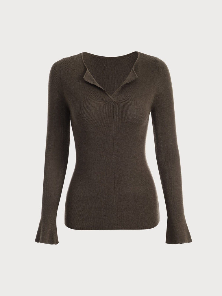 BERLOOK - Sustainable Sweaters & Knits _ Flare Sleeve Knit Top