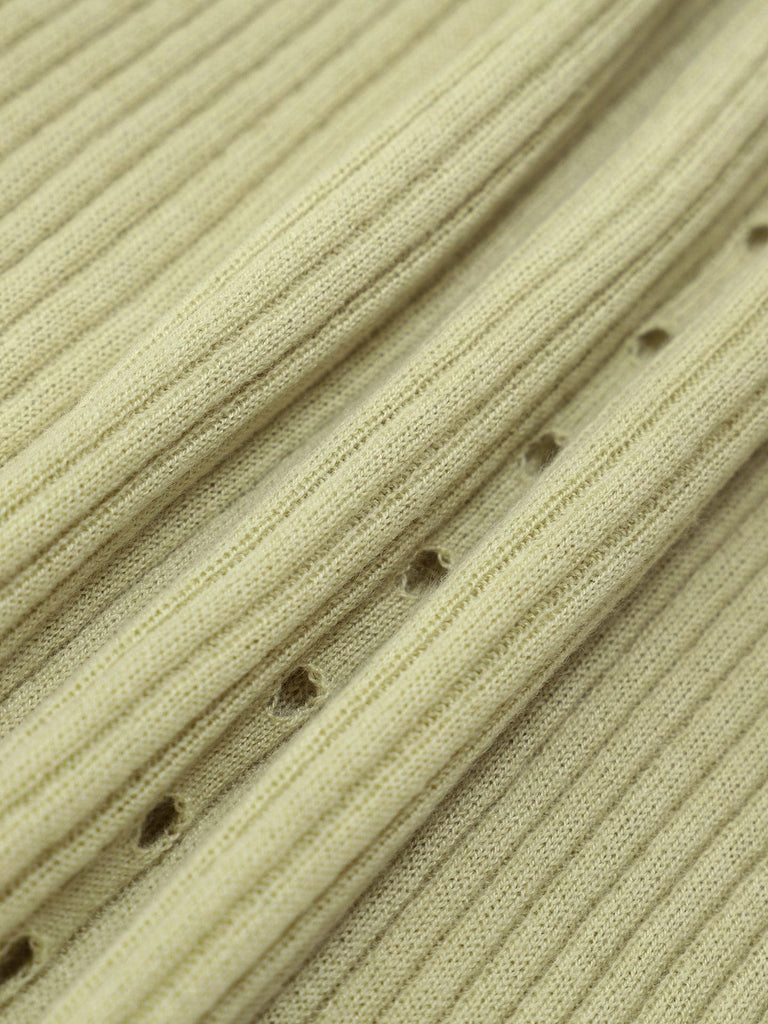BERLOOK - Sustainable Sweaters & Knits _ Light Green / One Size Side Split Cutout Knit Top