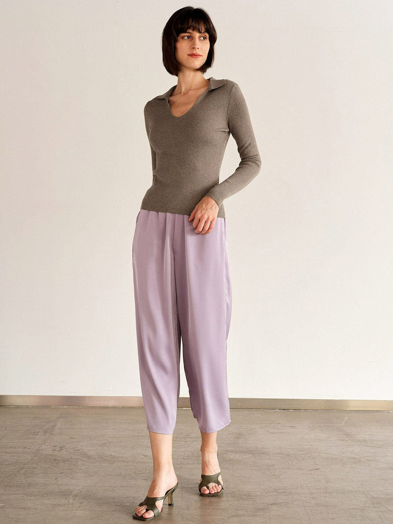BERLOOK - Sustainable Sweaters & Knits _ Polo Neck Long Sleeve Knit Top