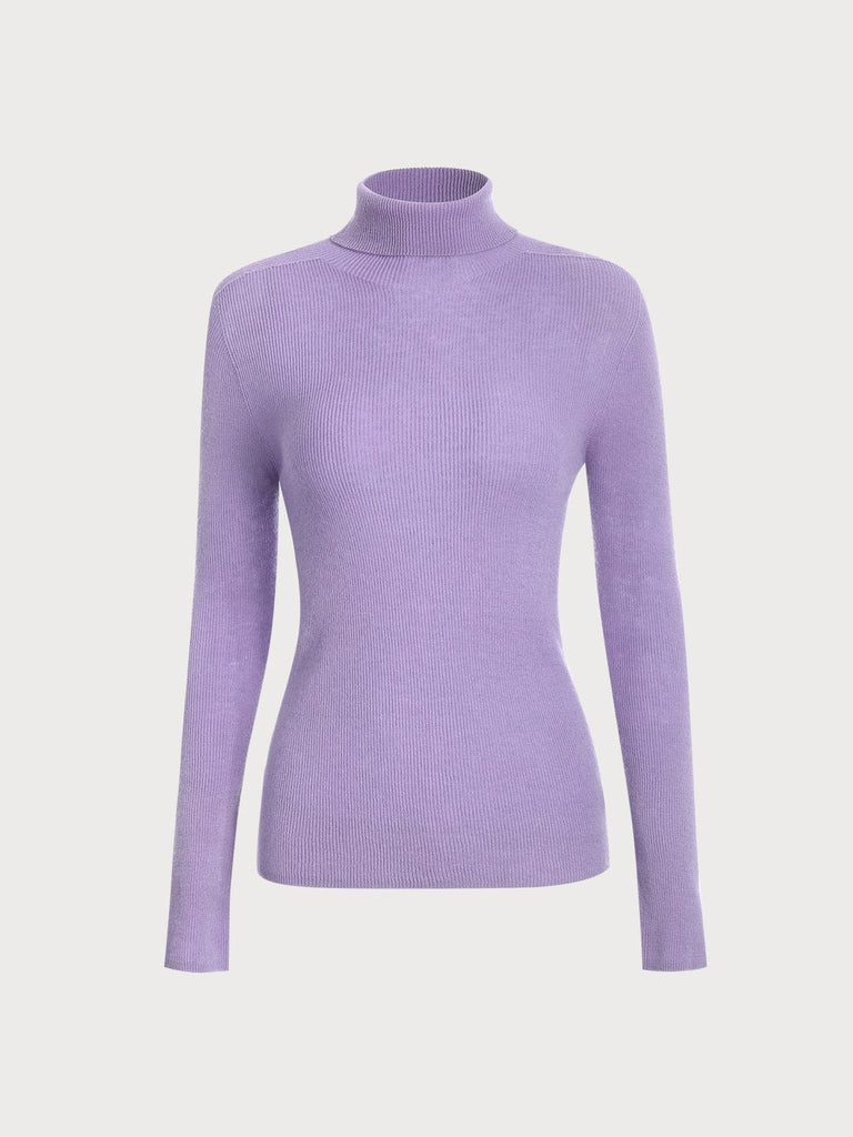 BERLOOK - Sustainable Sweaters & Knits _ Purple / One Size Solid Color Wool Knit Top