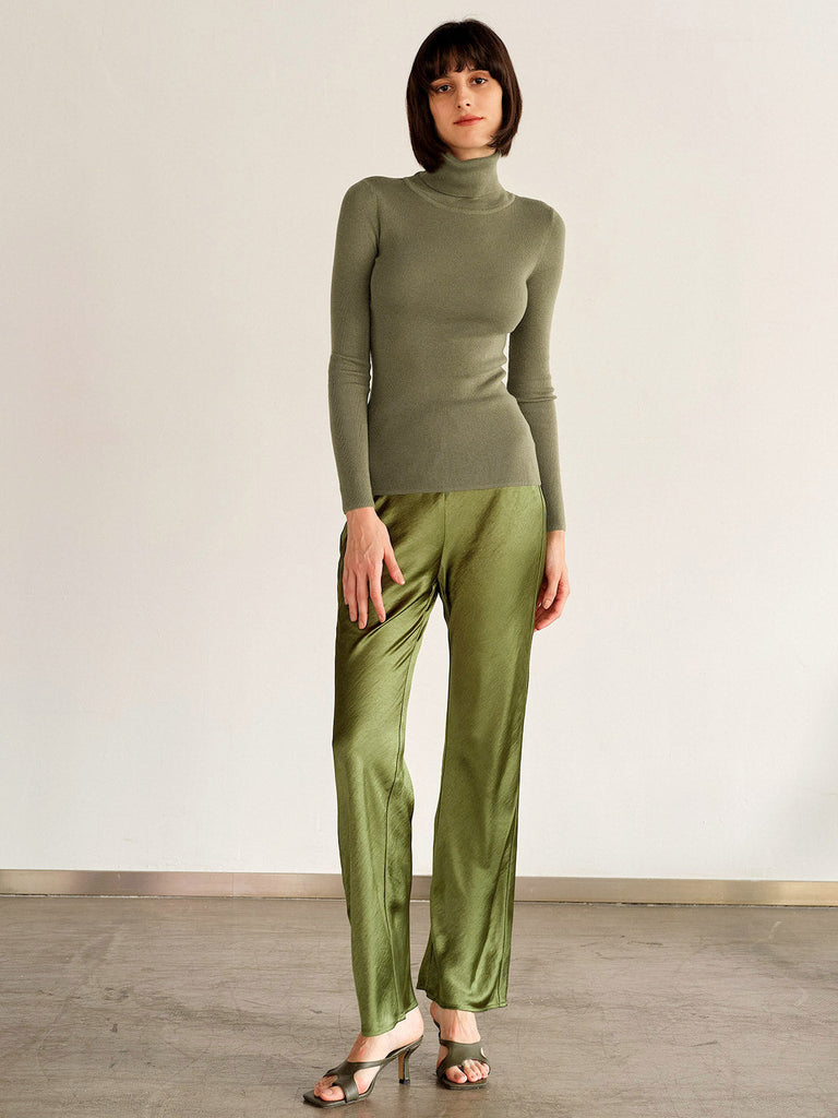 BERLOOK - Sustainable Sweaters & Knits _ Turtleneck Long Sleeve Knit Top