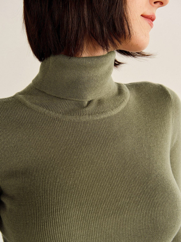 BERLOOK - Sustainable Sweaters & Knits _ Turtleneck Long Sleeve Knit Top