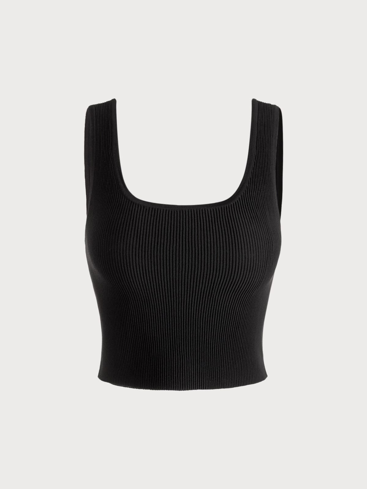 Ruched Textured Tank Top & Reviews - Black - Sustainable Tops