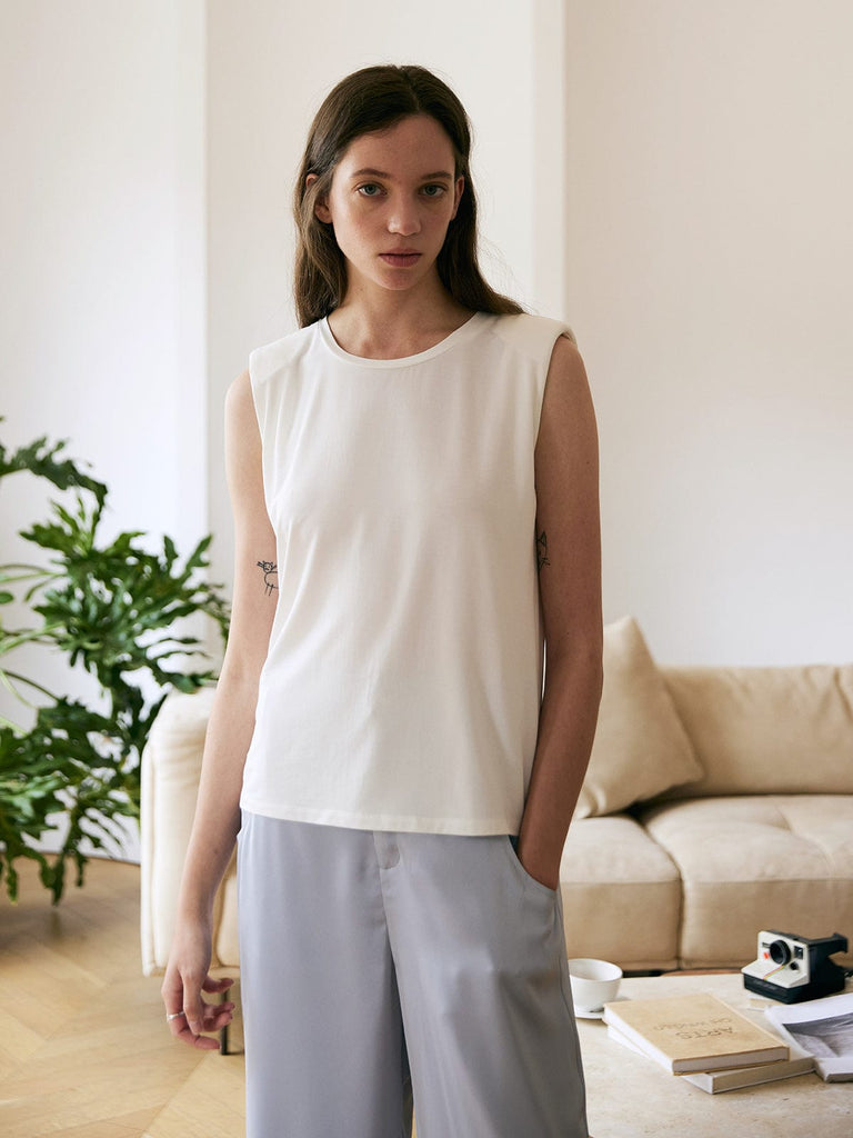 BERLOOK - Sustainable Tank Tops&Camis _ White / S Solid Color TENCEL™ Modal Fibers Tank Top