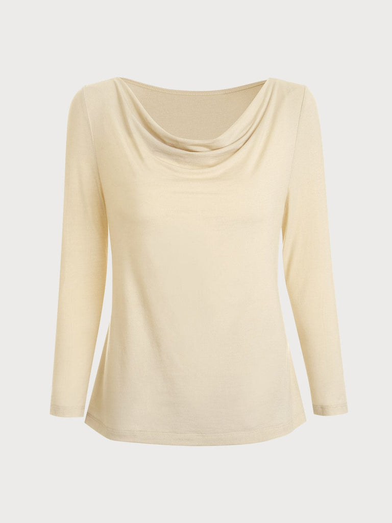 BERLOOK - Sustainable Tops _ Cowl Neck TENCEL™ Lyocell Long Sleeve Top