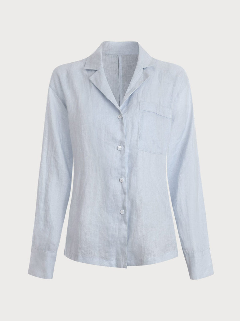 BERLOOK - Sustainable Tops _ Lapel Pocket Linen Blouse