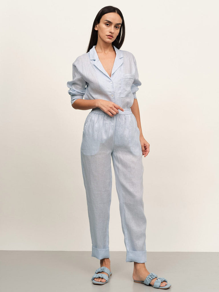 BERLOOK - Sustainable Tops _ Lapel Pocket Linen Blouse