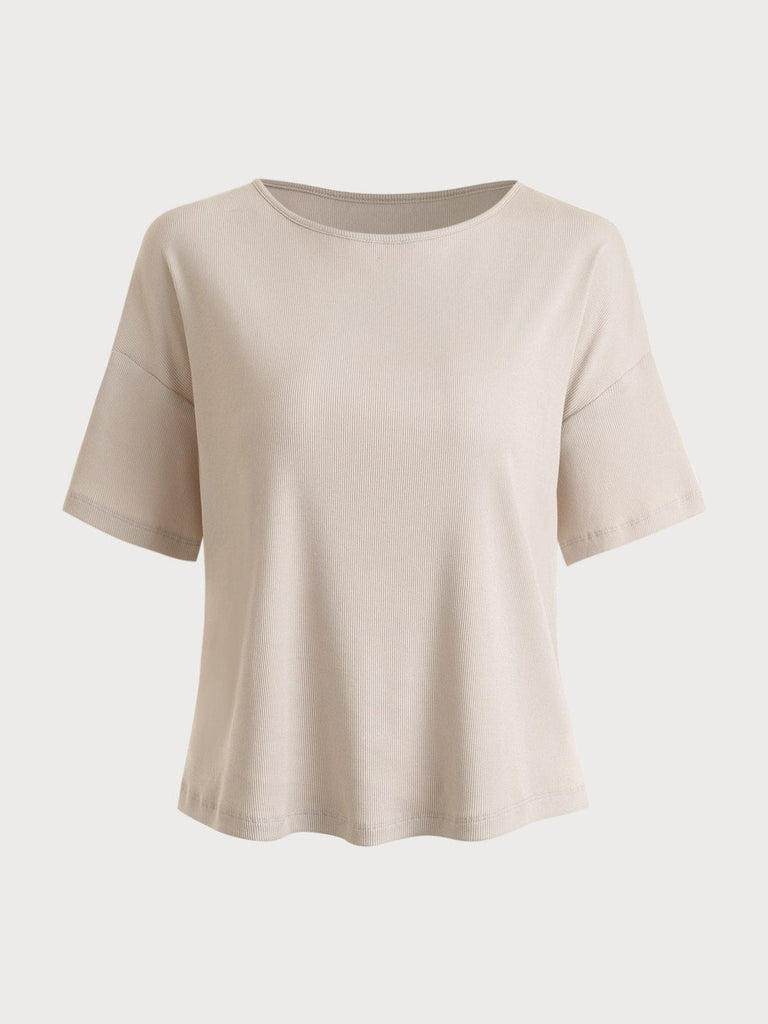 BERLOOK - Sustainable Tops _ Solid EcoCosy® Viscose Drop Shoulder Tee