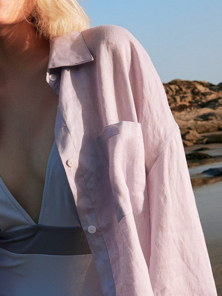 BERLOOK - Sustainable Tops _ Solid Pocket Linen Shirt