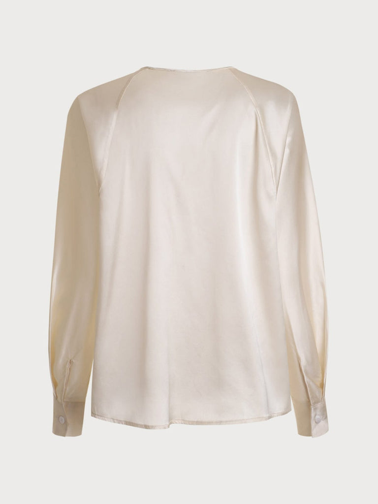 BERLOOK - Sustainable Tops _ Tie V Neck Blouse