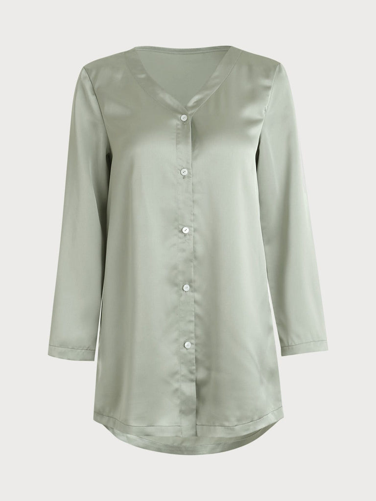 BERLOOK - Sustainable Tops _ V Neck Button Blouse