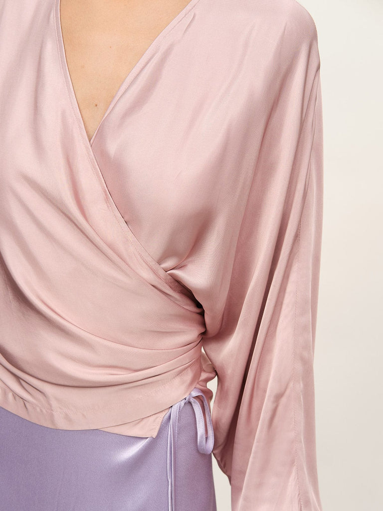 BERLOOK - Sustainable Tops _ V Neck Wrap Blouse