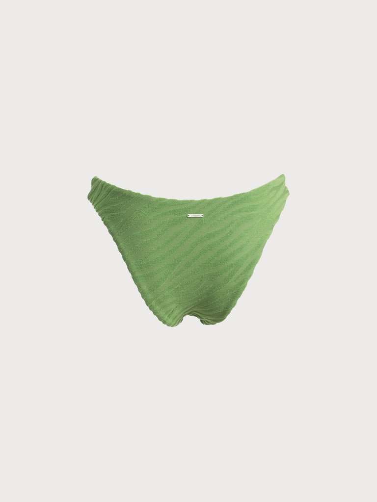 The Green Textured Bikini Bottom Sustainable Bikinis - BERLOOK