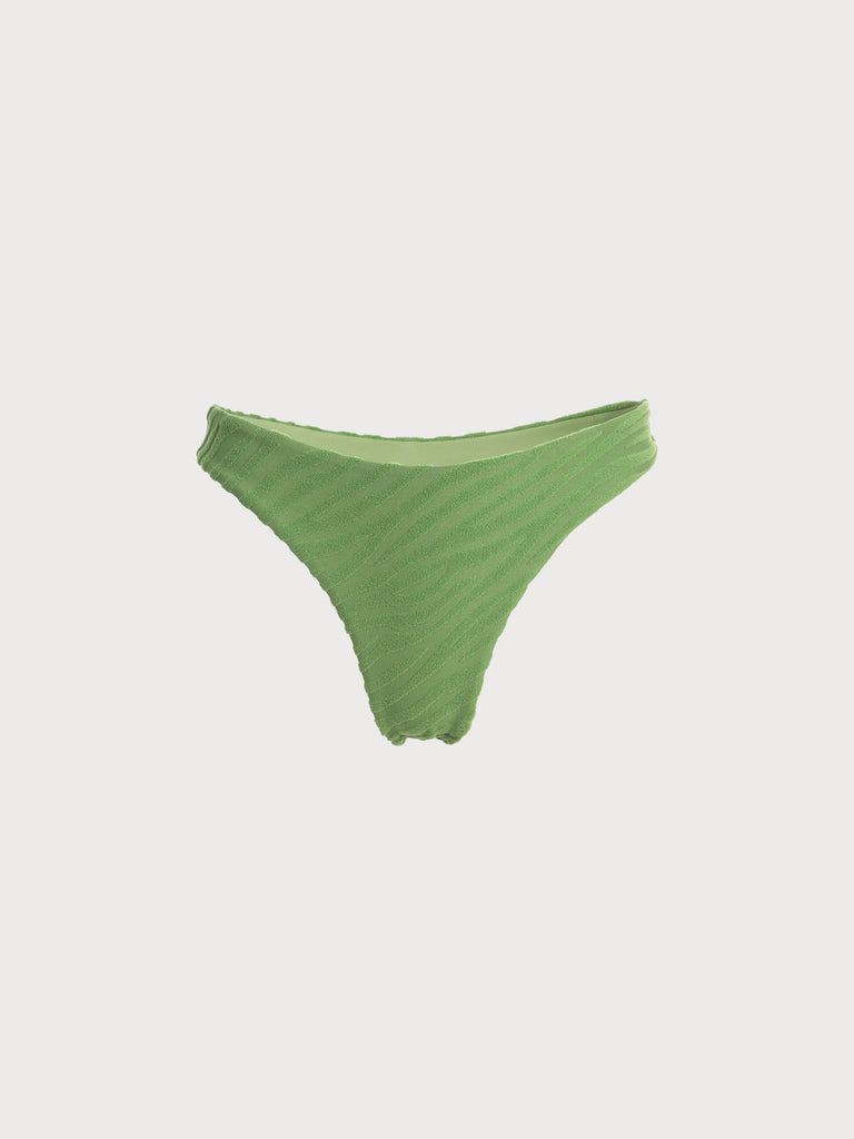 The Green Textured Bikini Bottom Sustainable Bikinis - BERLOOK