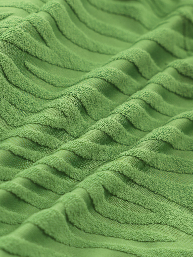 The Green Textured V Cut Bikini Bottom Sustainable Bikinis - BERLOOK