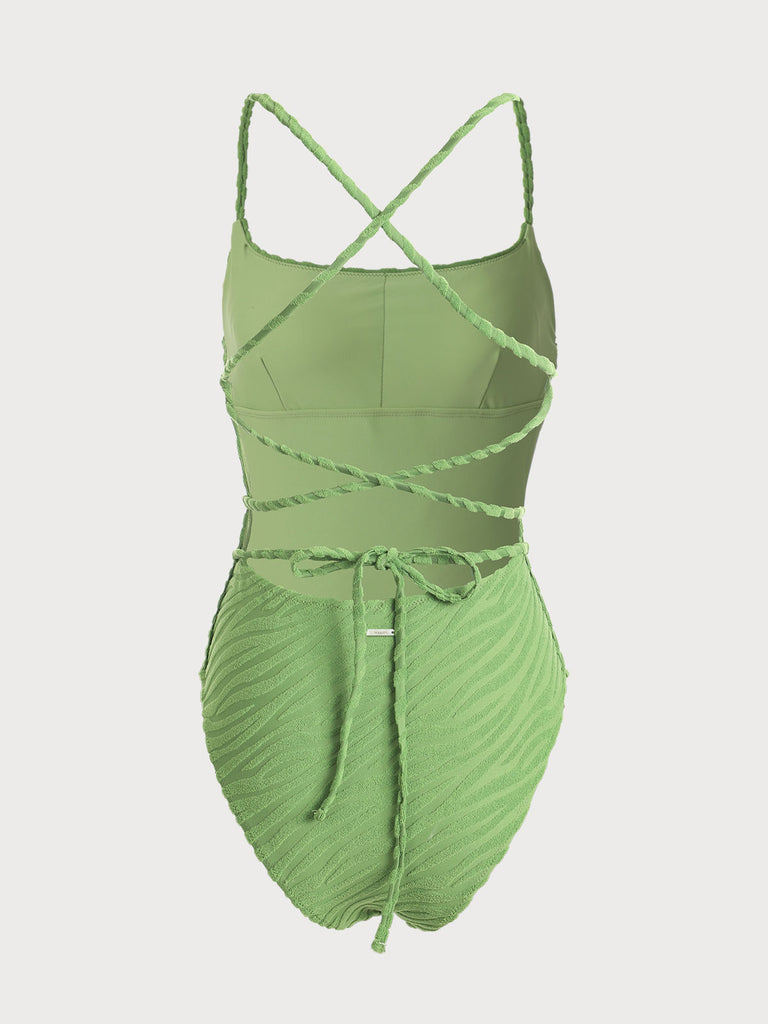 The Textured Backless One-Piece Swimsuit Sustainable One-Pieces - BERLOOK