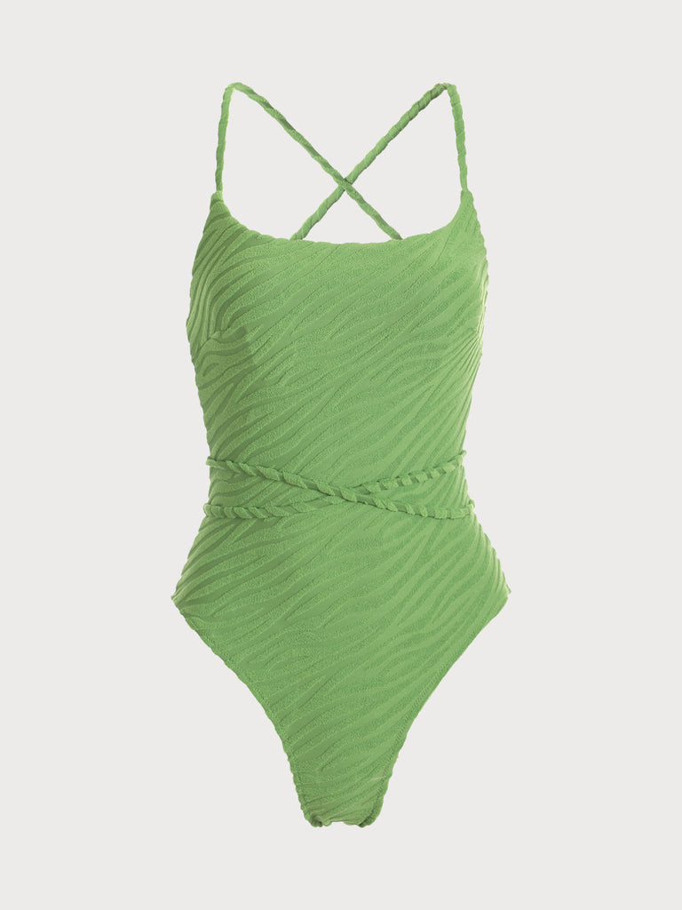 The Textured Backless One-Piece Swimsuit Sustainable One-Pieces - BERLOOK