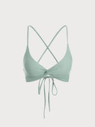 The Twist Backless Bikini Top Cyan Sustainable Bikinis - BERLOOK